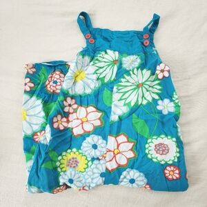 Mini Boden blue floral romper pantsuit kids 9 10 colorful summery